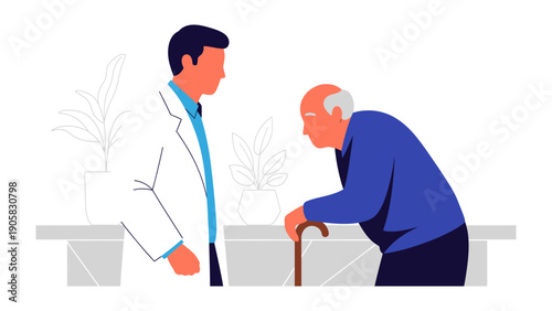 Caring for elderly health: Compassionate professional provides attentive care and support to an elderly person. It conveys warmth, understanding, and trust.