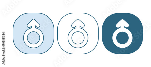 Blue Mars symbol icon isolated on white background. Astrology, numerology, horoscope, astronomy. Vector