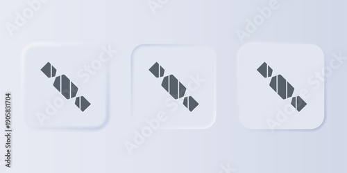 Grey Candy icon isolated on grey background. Set icons in square buttons. Vector