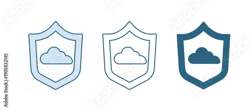 Blue Weather forecast icon isolated on white background. Vector