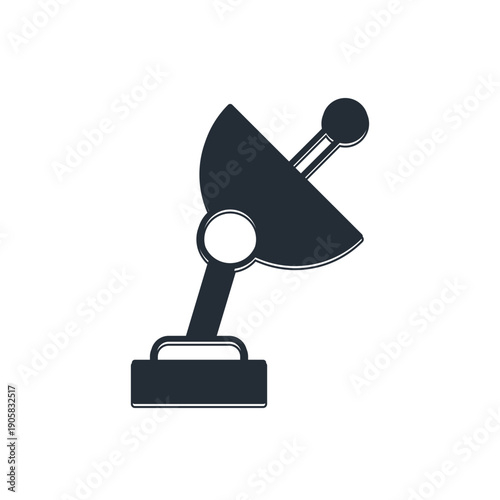 Black Radar icon isolated on white background. Search system. Satellite sign. Vector