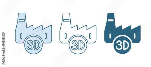 Blue Printing house industry icon isolated on white background. Vector