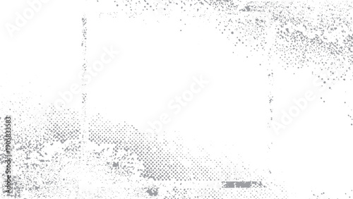 Monochrome distressed texture for screen blend. Grainy black texture isolated on white background. 