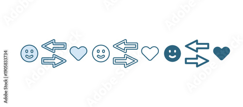 Blue Romantic relationship icon isolated on white background. Romantic relationship or pleasant meeting concept. Vector