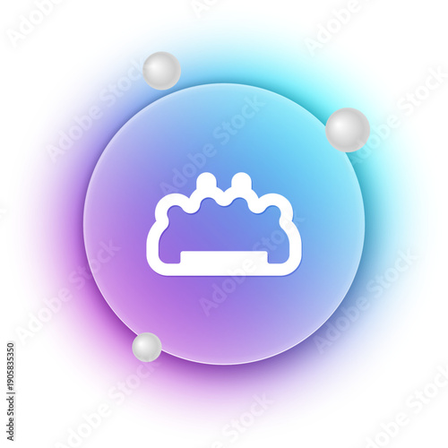 White Brass knuckles icon isolated on white background. Blue and purple gradient circle background. Vector