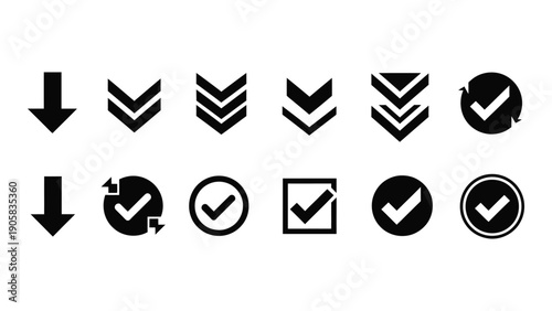 A collection of various icons representing actions and statuses Vector