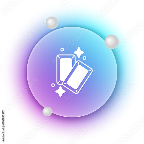 White Gold bars icon isolated on white background. Banking business concept. Blue and purple gradient circle background. Vector