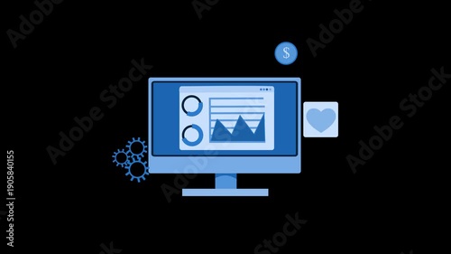 Wallpaper Mural Digital analytics and business growth animation Torontodigital.ca