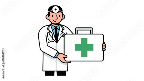 The Doctor's Toolkit: A dedicated physician, clad in a crisp white coat, holds a medical case, showcasing a commitment to health and healing.