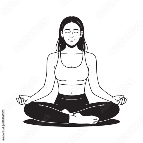 Woman meditating lotus pose calm mind peacefulness zen woman healthy lifestyle