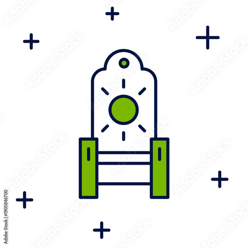 Filled outline Medieval throne icon isolated on white background. Vector