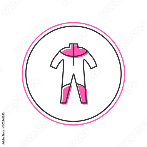 Filled outline Wetsuit for scuba diving icon isolated on white background. Diving underwater equipment. Vector