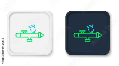 Line Paint spray gun icon isolated on white background. Colorful outline concept. Vector