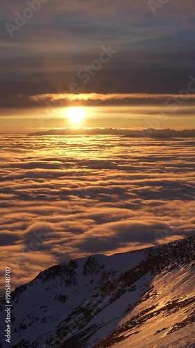 Sonnenuntergang Heukuppe - Rax - Hochsteiermark - Österreich - Winter - Hochnebel - Nebelmeer - Alpen