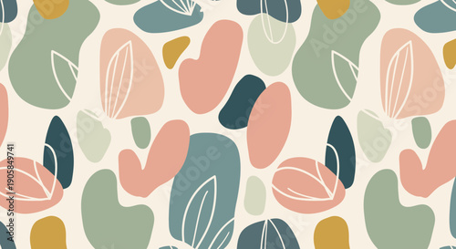 Abstract Shapes Pattern with Pastel Colors.