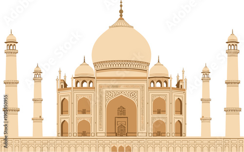 Sepia taj mahal architecture building monument