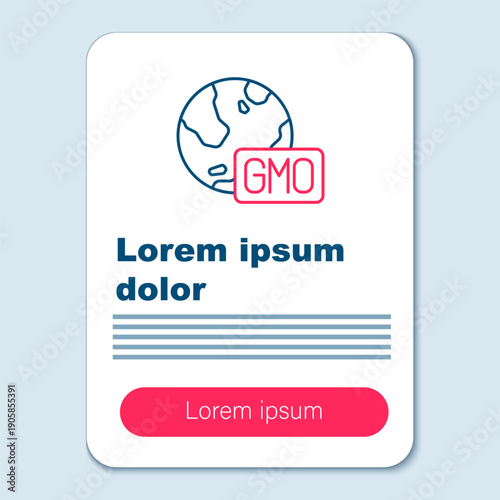 Line GMO icon isolated on grey background. Genetically modified organism acronym. Dna food modification. Colorful outline concept. Vector