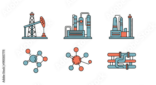 Petrochemical Line art colorful