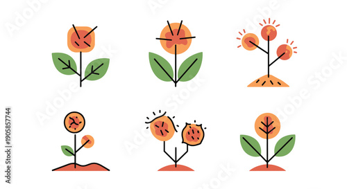 Plant Disease Line color art simple design