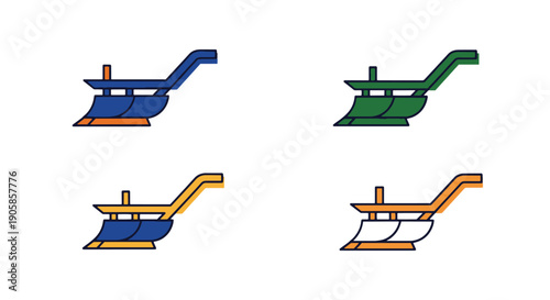 Plough Line art color minimal style