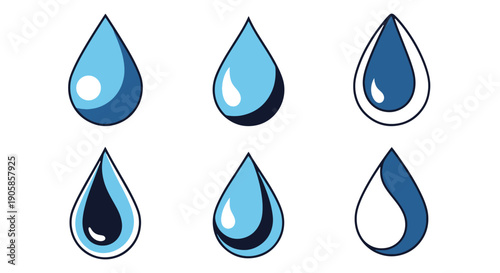 Rain Drop Line art vector dynamic design
