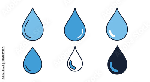 Rain Drop Line art graphic