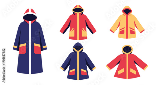 Raincoat Line art colorful professional design
