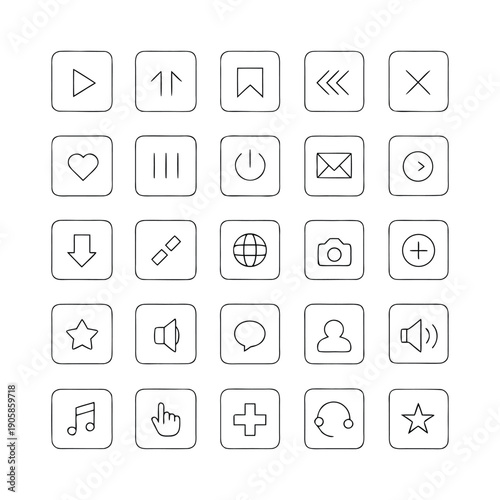 Minimal UI Line Icons Set for Mobile and Web Interface