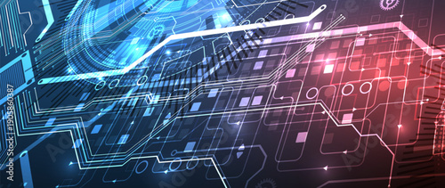 Abstract background on technological and scientific topics. CPU concept. Vector format.