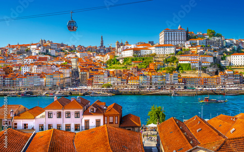 Beautiful view of the city of Porto on a beautiful summer day. Porto, Portugal