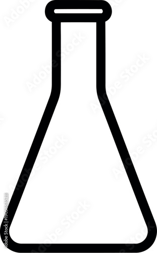 A simple line drawing of a laboratory flask used for scientific experiments