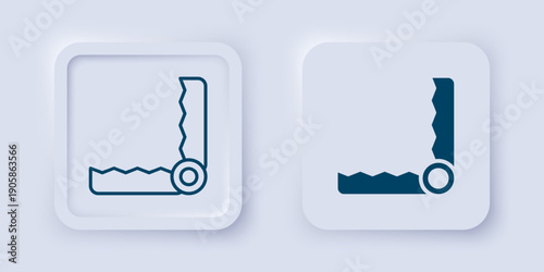 Filled and outline Trap hunting icon isolated on grey background. Square button. Vector