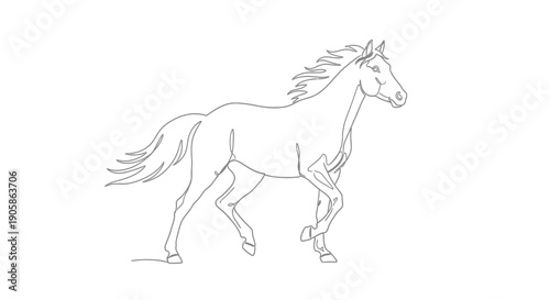 running horse line art