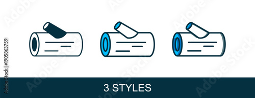 Filled outline Wooden log icon isolated on white background. Stack of firewood. Vector