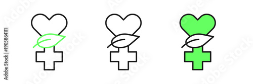 Set line Ethnoscience icon isolated on white background. Gardening, ethnoscience and organic concept. Vector