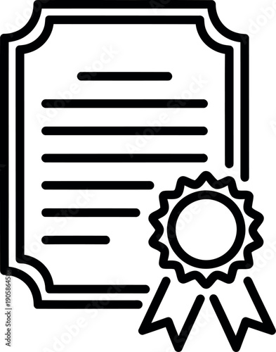 A certificate with a decorative ribbon and seal, symbolizing achievement and recognition.