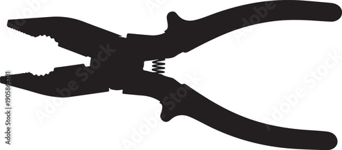 Pliers Tool Icon – Minimal Hand Tool Silhouette Vector for Repair and Construction