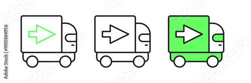 Set line Delivery cargo truck vehicle icon isolated on white background. Vector