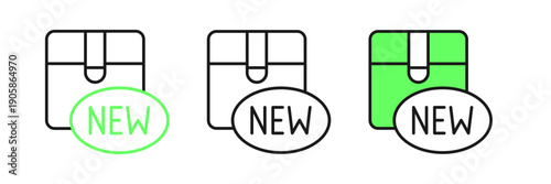 Set line New collection icon isolated on white background. Vector