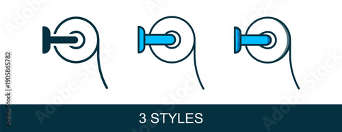 Filled outline Toilet paper roll icon isolated on white background. Vector