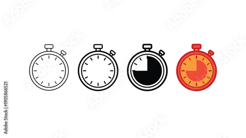 Stopwatch Timer Icons Set