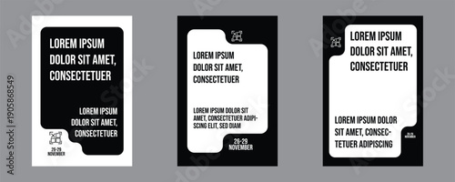 Simple template with abstract geometric shapes. Frame for your message or photo. Modern design template for infographics. Layout for flyer, poster or cover. 