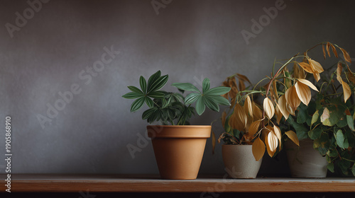 Indoor plants with drooping leaves