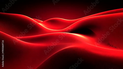 Abstract red waves with fine texture and dramatic lighting
