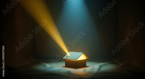 Mysterious box with radiant light beam