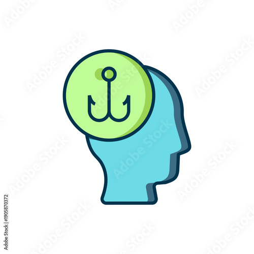 Filled outline Fisherman icon isolated on white background. Flat filled outline style with shadow. Vector