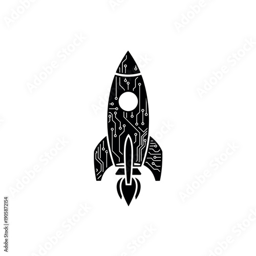 Rocket Ship with Circuit Board Body Stencil