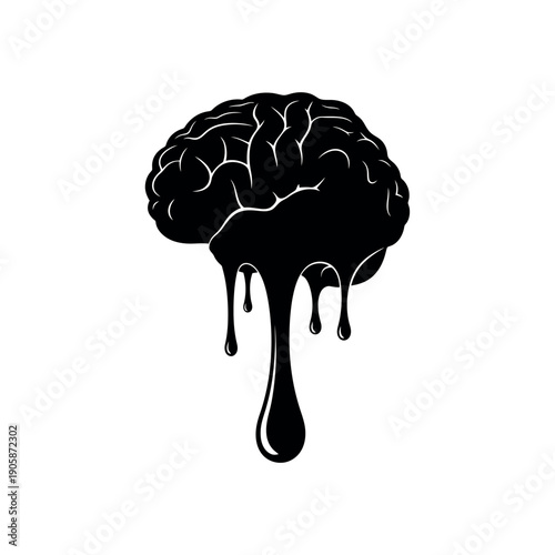 Human Brain Melting Concept Vector Art