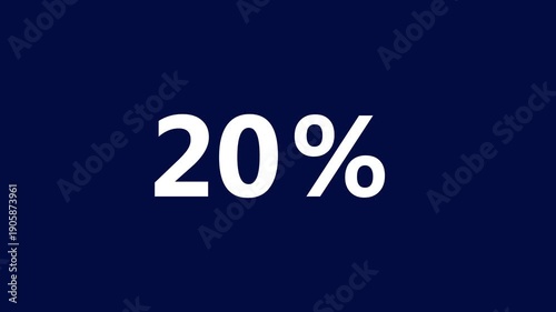 Discount Twenty Percent Off Sale Percentage Sign White Text on Dark Blue Background 20 percent