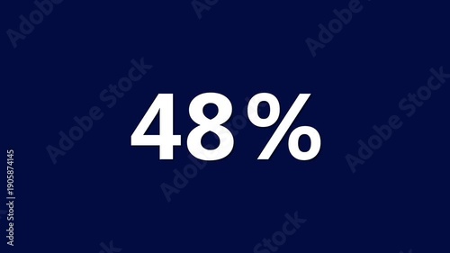 Large White 48 Percent Sign on Dark Blue Background for Infographics and Statistics percentage sign